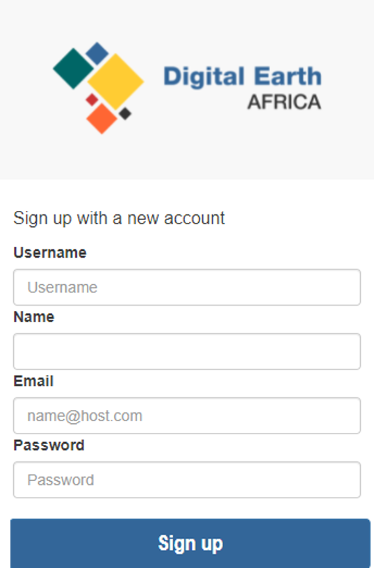 Sign-up page for the Sandbox